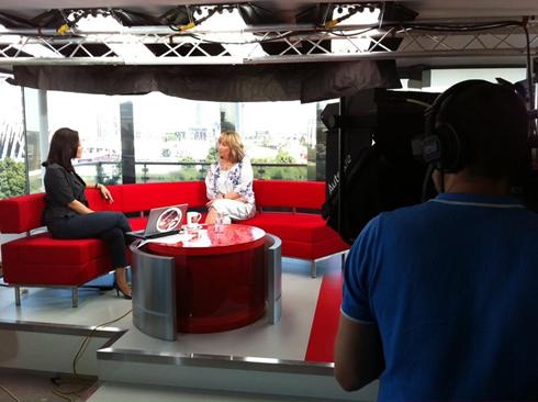 Teresa Witz in the BBC News Studio Olympic Artist 2012